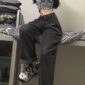 Women Jeans Vintage Adjustable High Waist BF Oversize Wide Leg Trousers Autumn New Ins All-match Streetwear Retro Korean Chic 1