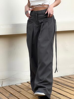 High Waist Street Basic Loose Sweat Trousers