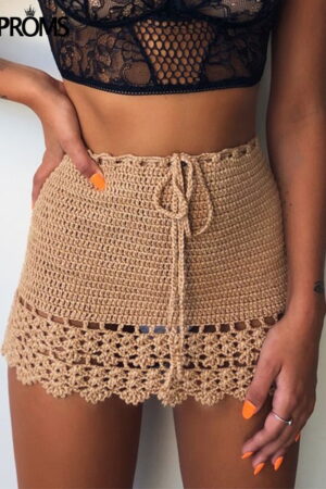 Elegant handmade cotton crochet beach bikini mini skirts 1