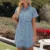 Women's Summer Casual Denim Dress Short Sleeve Button Front High Waist Denim Dress Female Party Jeans Dress Vestidos 1