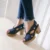 Big Size 43 Brand New Ladies Platform Summer Sadnals Fashion Denim Zipper Chunky High Heels women's Sandals Party Woman Shoes 1