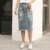 Women Denim Maxi Skirts Summer 2023 High Waist Plus Size Long Jean Skirt 4xl 5xl 6xl 7XL Irregular Ripped Hole Jupes Femininas 5