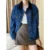 [EAM] Blue Big Size Denim Vintage Casual Jacket New Lapel Long Sleeve Women Coat Fashion Tide Spring Autumn 2024 1DH1801 7