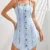 Benuynffy Summer Y2k Denim Short Dress Streetwear Women Single Breasted Fashion Slim Spaghetti Strap Mini Party Dresses 1