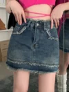 Mini Skirts Women Hotsweet Denim Vintage Slim High Waist Y2k Chic Summer Pockets All-match Streetwear Casual Tender Mujer Basic 3