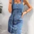 Benuynffy Square Neck Sleeveless Frayed Hem Belted Denim Dress Women Button Front Tank Sundress Female Casual Mini Jeans Dresses 1