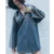 Turn-down Collar Denim Mini Dress Women Long Sleeve Pocket Patchwork High Street Casual Loose Dresses Fashion Spring 2024 1