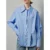 TOYOUTH Women Solid Color Blouse 2024 Spring New Pleated Turn Down Collar Single-breasted Button Lanton Sleeve Blouse Shirt Tops 4