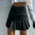 Sweet Style Splicing Pleated Hem Denim Skirt Women Summer Fashion Casual High Waist Button Patchwork Female Half-body Dress New 3