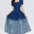 UCXQ Vintage Gradient Color Denim Blue Dress For Women's New Fashion Splice Short Sleeve Long Dresses 2024 Spring Summer 23A7345 1