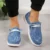 2024 Women's New Autumn Retro Denim Blue Flat Non-slip Vulcanized Shoes Outdoor Casual Comfortable Lace-up Flat Shoes Plus Size 1