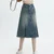 Summer New Denim Skirt With Pleats, Fashionable Trend, Retro Blue , High Waist, Slimming A-Line Mid Length Skirt For Women 3