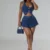 Summer Denim Mini Skirt Outfit Sexy Women Elegant Two Pieces Jeans Club Matching Set Top+Cargo Skirt 2