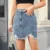 Denim Cargo Mini Skirt Women 2024 Summer High Waist Bag Hip Skirts Female Sexy Skinny Pocket Anti-Glare Short Skirts 1