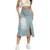 New In Women's Fashion Split Denim Skirt Spring Summer High Waisted Streetwear Vintage Jean Skirt A-Line Tassel Midi Skirts 1