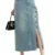 Retro High Waist Slim Fit Split Denim Skirt 2024 Summer Fashion Women'S Clothing 1