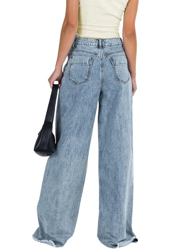 Wide Leg Loose High Waisted women Baggy Jeans 2