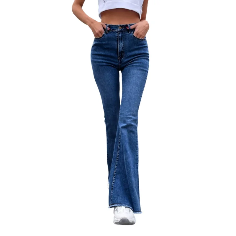 High Waist Slim Stretchy Flared Jeans 6