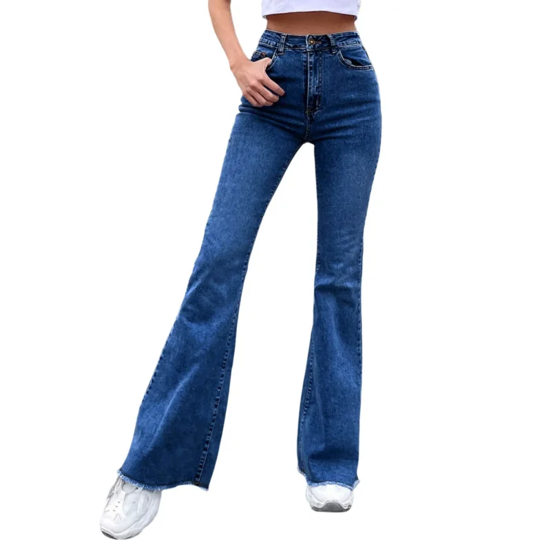High Waist Slim Stretchy Flared Jeans 7