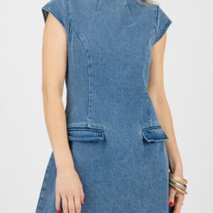 Denim Cap Sleeve Mini Dress