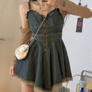 Women's Summer Hot Girls' Denim Suspender Dress